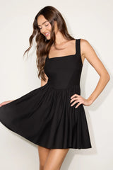 Gazelle Black Ponte Knit Skater Mini Dress