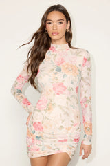 Prettiest Energy Black Mesh Long Sleeve Mini Dress