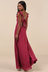Sweetest Entrance Light Blue Floral Ruffled Tie-Back Maxi Dress