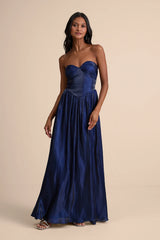 Kylin Sage Satin Basque Waist Maxi Dress