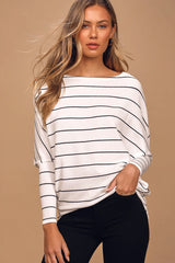 Verla Beige Dolman Sleeve Sweater Top