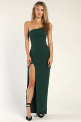 Keeper of My Heart Black One-Shoulder Maxi Dress