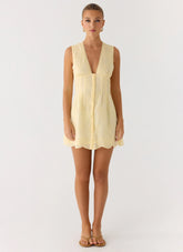 Burning Bright Mini Dress - Butter Yellow