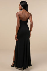 Spellbinding Allure Blue Bustier Strapless Mermaid Maxi Dress