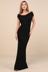 Stunning Mystery Brown Mesh Cowl Back Mermaid Maxi Dress