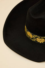 Solon Black Embroidered Band Western Hat
