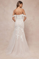 Endless Dedication White Embroidered Off-the-Shoulder Maxi Dress