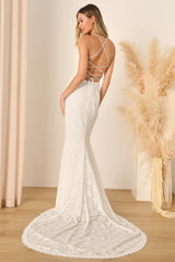Perfectly Beloved White Lace Sleeveless Lace-Up Maxi Dress