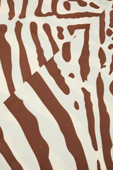 Nikia Brown Zebra Print Satin Scarf