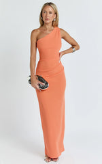 Criselda Maxi Dress - One Shoulder Maxi Dress in Orange