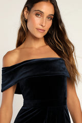 I'm Enchanted Red Velvet Off-the-Shoulder Maxi Dress