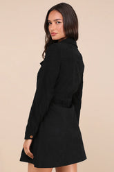Simple Affection Brown Corduroy Mini Dress With Pockets