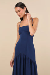 Auria Light Pink Chiffon Drop Waist Maxi Dress