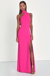 Keep It Interesting Green Asymmetrical Cutout Halter Maxi Dress