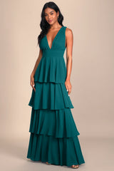 Amazing Evening Navy Blue Tiered Maxi Dress
