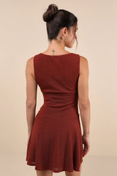 Modern Moves Navy Blue Ribbed Knit Sleeveless Mini Dress