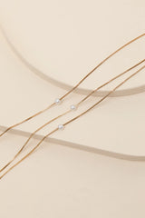 Melania Gold Pearl Layered Necklace