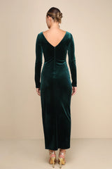Dreaming About You Black Velvet Long Sleeve Maxi Dress