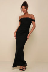 Amazing Presence Blue Mesh Ruched Column Maxi Dress