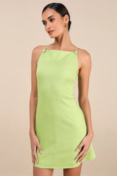 Chic Ease Lime Green Sleeveless Mini Dress