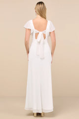 Simply Delightful Black Tie-Back Flutter Sleeve Maxi Dress