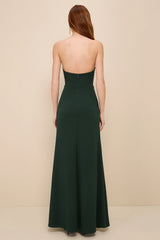 Passionate Admiration Black Strapless Bustier Maxi Dress