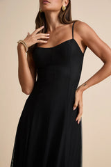 Atori Black Mesh Sleeveless Maxi Dress