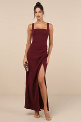 Glamorous Disposition Olive Green Ruched Maxi Dress