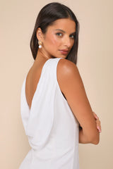 Perfection Bound Black Sleeveless Cowl Back Mini Dress