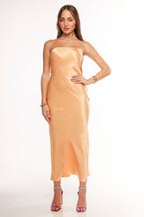 Sangria Satin Midi Dress