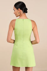 Chic Ease Lime Green Sleeveless Mini Dress