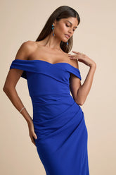 High-Class Presence Plum Off-the-Shoulder Maxi Dress