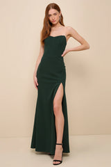Passionate Admiration Black Strapless Bustier Maxi Dress