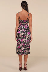 Immaculate Chicness Ivory Floral Brocade Midi Dress