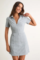 Go-Getter Girl Brown Corduroy Mini Dress With Pockets