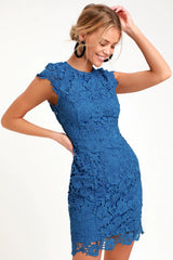 Romance Language White Backless Lace Dress