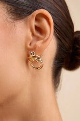 Bensen Gold Knotted Doorknocker Earrings