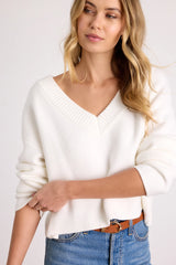 Mikuna Black V-Neck Cropped Sweater