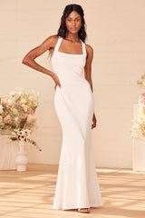 Pure Romance White Mermaid Maxi Dress