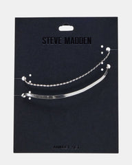 HERRINGBONE CHAIN ANKLET SET SILVER