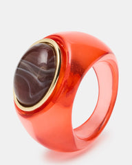 OVAL-CUT JELLY RING RED