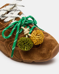 AZIEL MULE SNEAKER & POM SHOE CHARM GREEN/MULTI BUNDLE