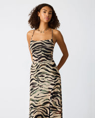 ADELLA DRESS CARAMEL ZEBRA