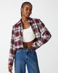 MARLOW TOP OLIVE PLAID