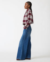 MARLOW TOP OLIVE PLAID