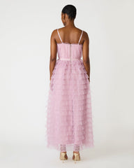 TIERED TULLE GOWN DAWN PINK