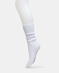 2 PACK RIBBED SLOUCH SOCKS BLACK/WHITE