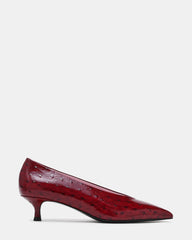 JAFFA OSTRICH DARK CHERRY LEATHER