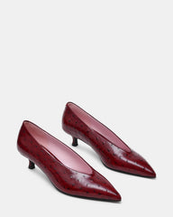 JAFFA OSTRICH DARK CHERRY LEATHER