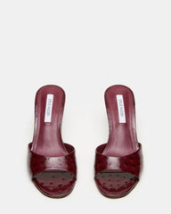 KENDRIX OSTRICH DARK CHERRY LEATHER